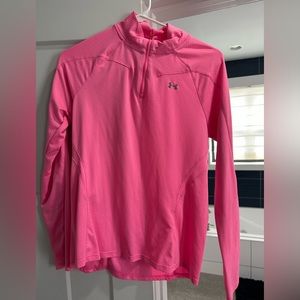 Light pink under armour 1/2 zip heat gear semi fitted medium